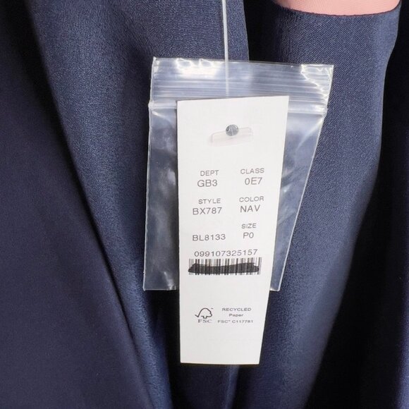 J.Crew $278 Petite Double Breasted Relaxed Blazer City Twill Navy Size P0 BX787 - Picture 9 of 10